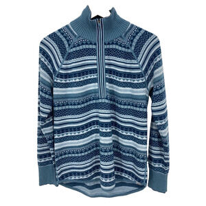 Eddie Bauer Women's Size Small S Quarter Zip Knit Polyester Rayon Sweater, bin